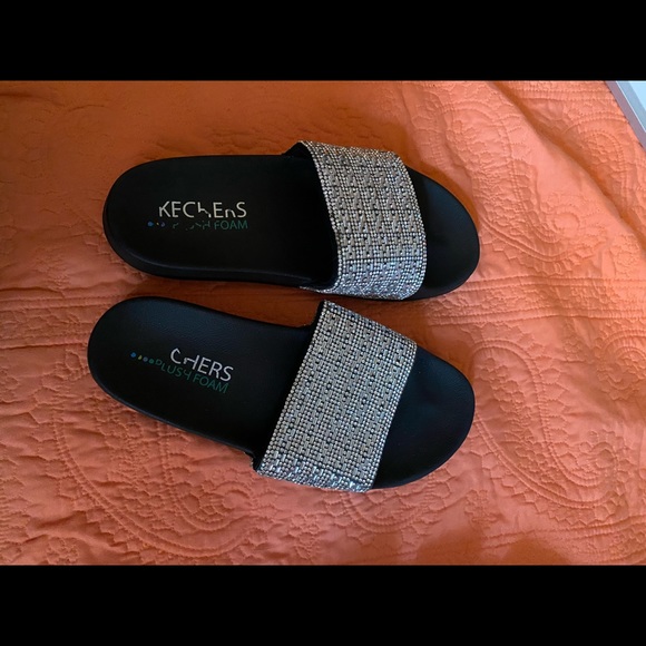 skechers sparkle slides